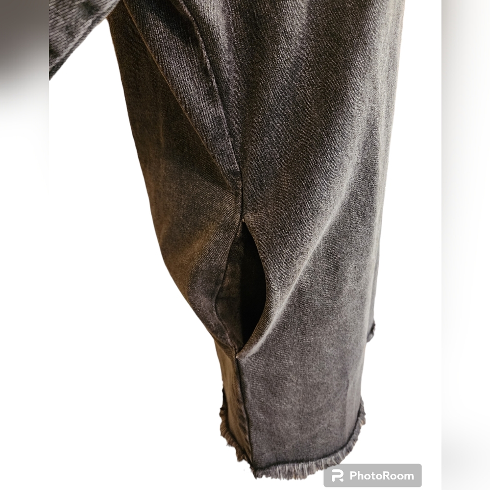 bohme Long Washed Charcoal Denim Jean Jacket - Picture 4 of 11
